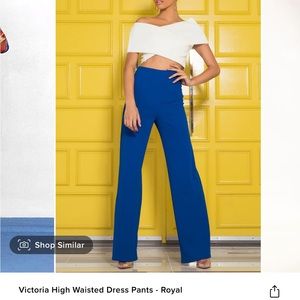 Fashion Nova Victoria high waisted pants Size Small royal blue - new with tags!